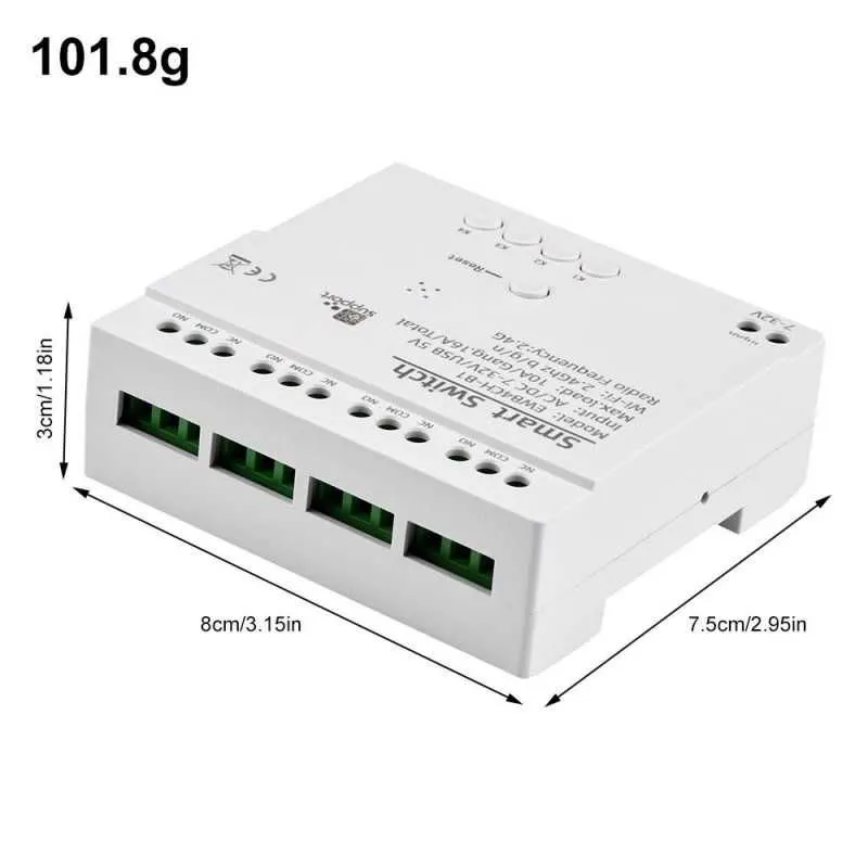 Quruq kontaktli aqlli relelar, 2 diapazonli, Wi‑Fi + RF433, Alisa 4