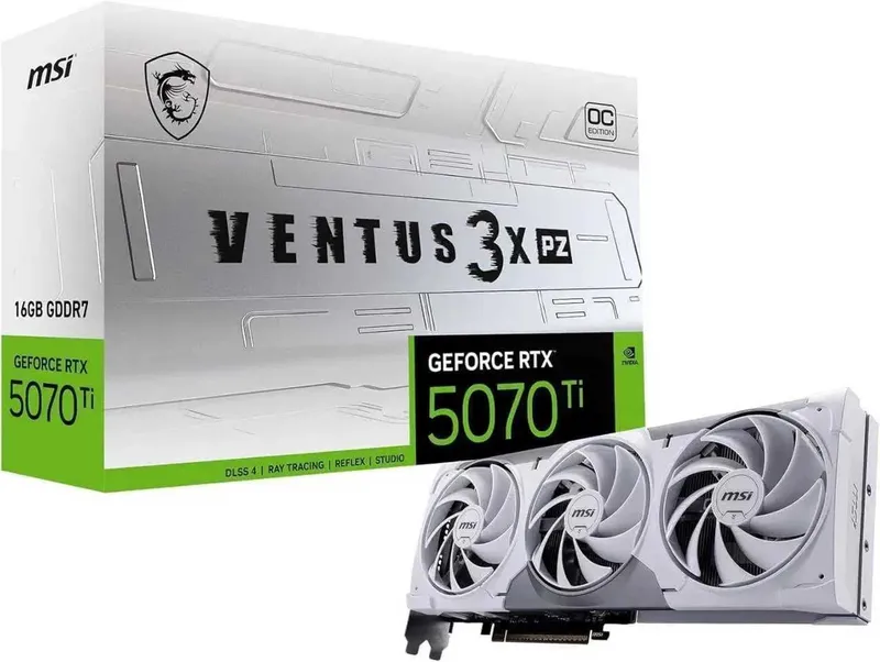 Видеокарта MSI GeForce RTX 5070 Ti VENTUS 3X oc White Видеокарта MSI GeForce RTX 5070 Ti VENTUS 3X oc White