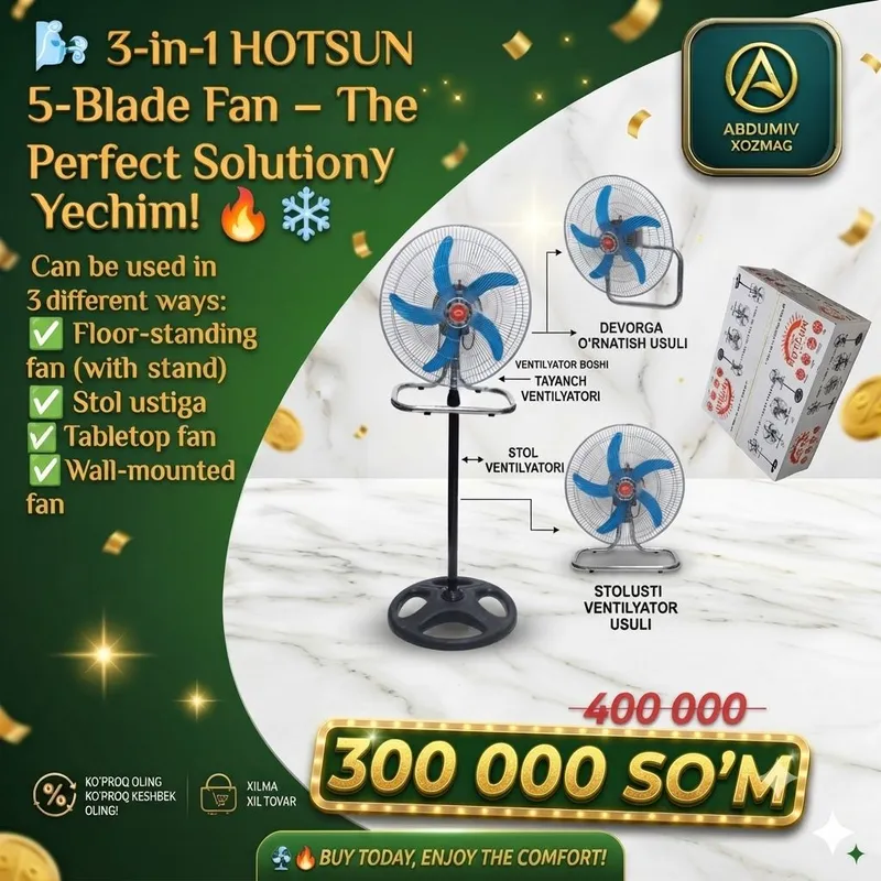 tasi 1 da HOTSUN 5 Parrakli Ventilyator 3
