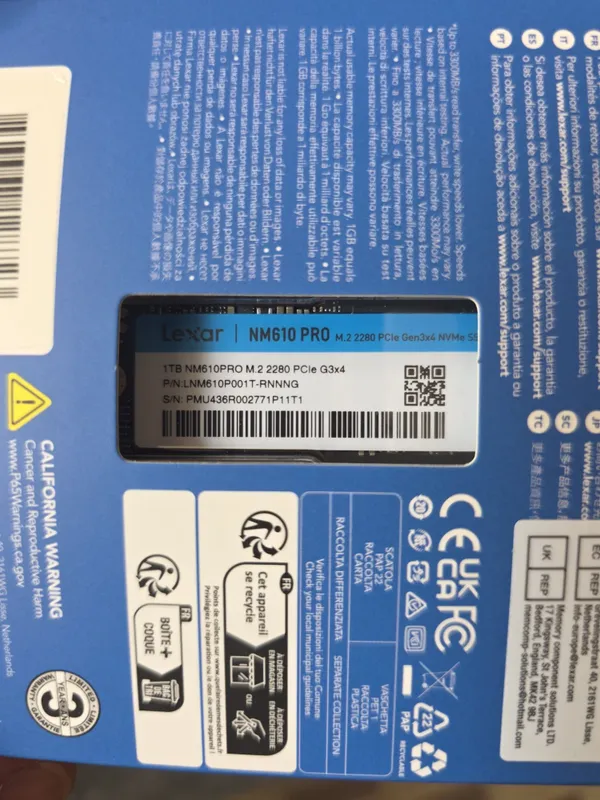 SSD M2 NVME Lexar NM610 1tb. В идеальном состоянии. Возможен обмен. До