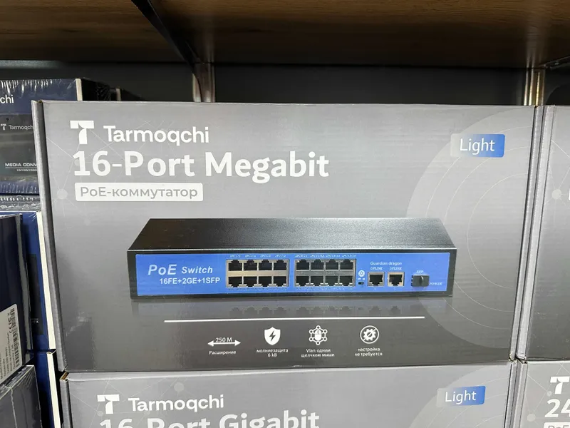 Коммутатор Tarmoqchi PoE SWITCH подключение камер kamera video свитч — фото 6