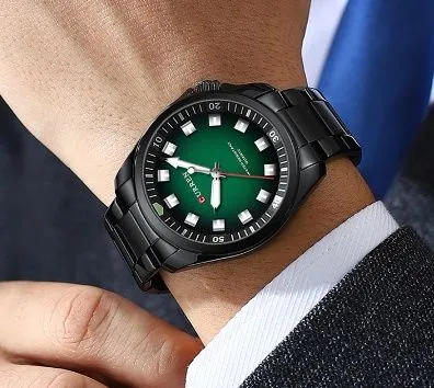 Глубокий изумруд и матовая сталь — CURREN Black Green