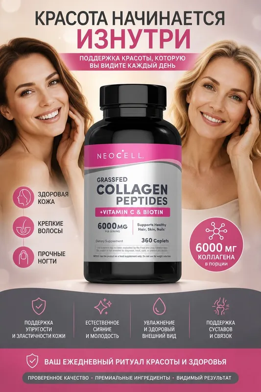 Коллагеновые Пептиды Collagen Peptides 360 таблеток 1