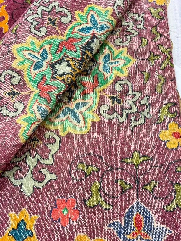 50+ yillik vintage sharqona gilam, qo‘lda ishlangan 4