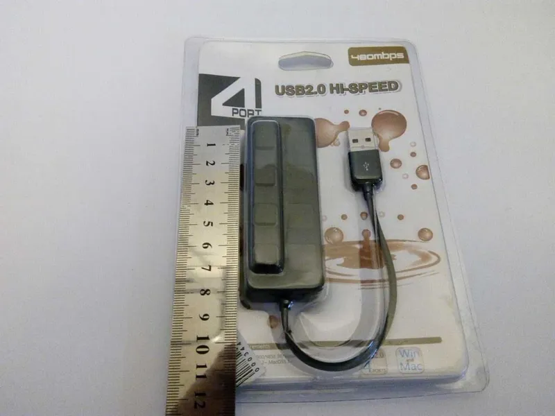 USB-хаб 4 порта USB 2.0 с выключателем