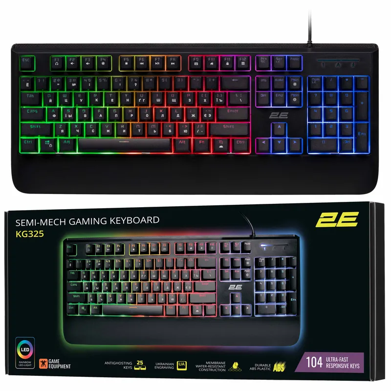 2E Gaming KG325 LED klaviaturasi, qora 3 2E Gaming KG325 LED klaviaturasi, qora 3