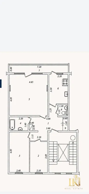 Светлая 3-комнатная квартира 72 м² в Мирзо-Улугбекском районе, без ремонта, рядом с метро Ойбек