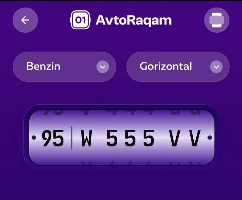 Avto raqam zakaz