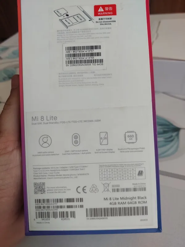 Mi 8 lite 4 GB RAM 64 GB ROM — фото 1