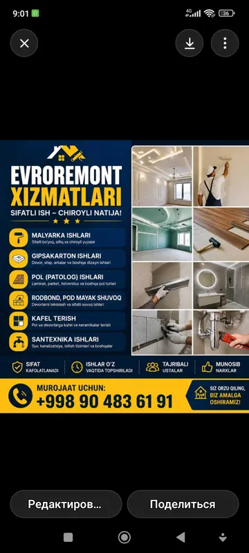 Kafel va santexnika malyarka usta xizmati — фото 1