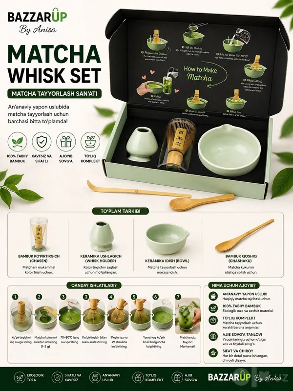 Matcha choy tayyorlash uchun nabor 6 Matcha choy tayyorlash uchun nabor 6