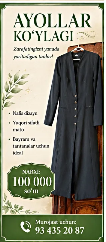 Ayollar bazm va kundalik ko'ylaklar ideal holatda — фото 3