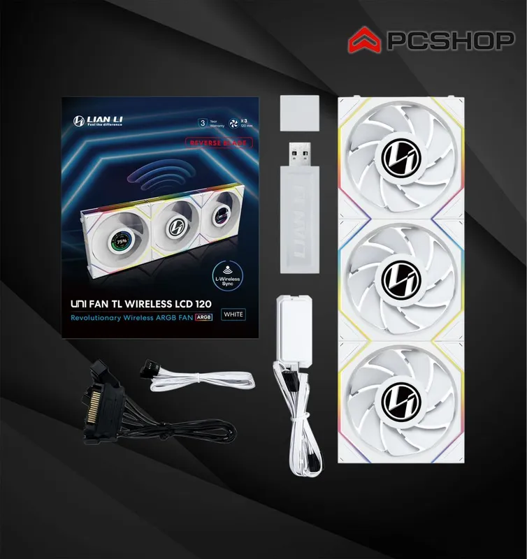 LIAN LI UNI FAN TL-120 Wireless FLEX Reverse 3x Pack White