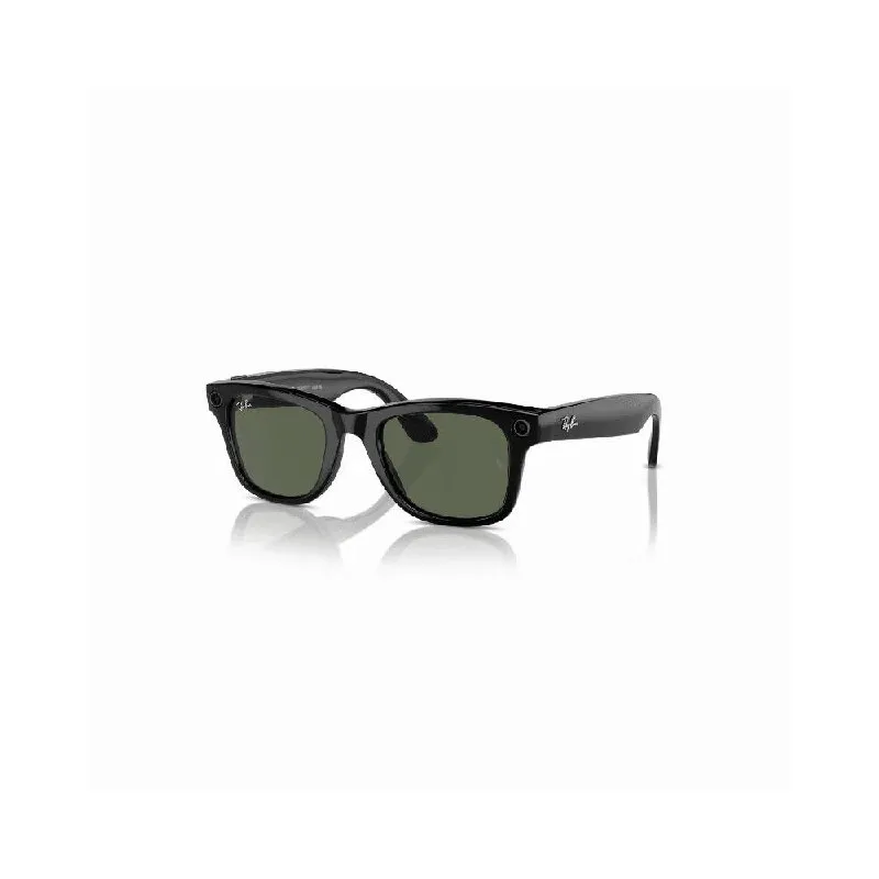 Очки Ray-Ban Meta Wayfarer RW4006 в цвете Shiny Black с зелеными линзами