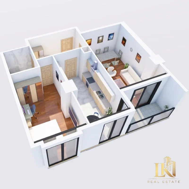 2-комнатная квартира в ЖК Akay City с ремонтом 1