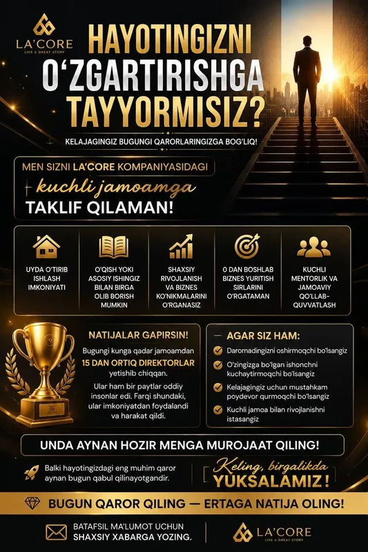la'core kosmetika kompaniyasiga iwga taklif qilamz 2 la'core kosmetika kompaniyasiga iwga taklif qilamz 2