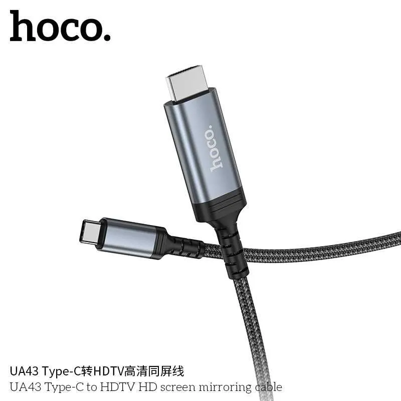 Hoco UA43 Кабель HDMI to Type-C Full HD (4K/2K) 1.8м Screen Mirroring 5 Hoco UA43 Кабель HDMI to Type-C Full HD (4K/2K) 1.8м Screen Mirroring 5
