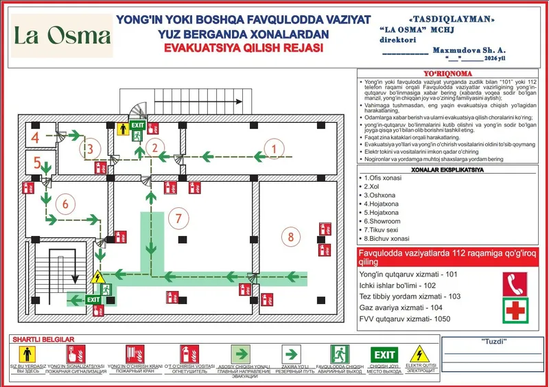 Evakuatsiya rejalari , План евакуатсия 2