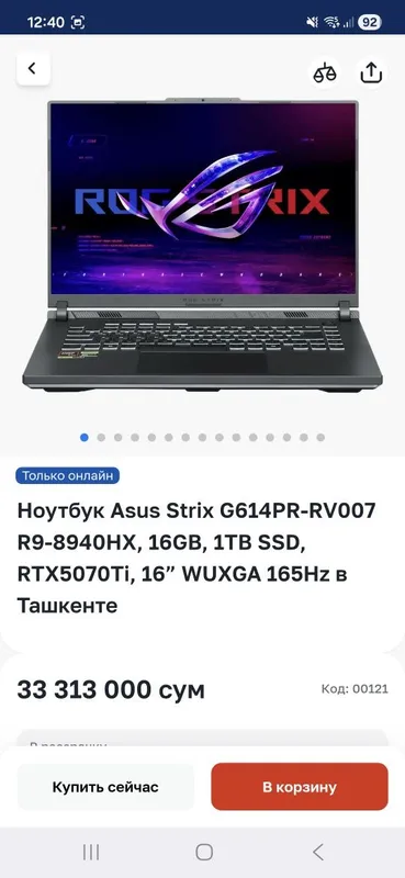 Super Taklif ! ROG STRIX G614 pro+yangi MAG 325 AI 2