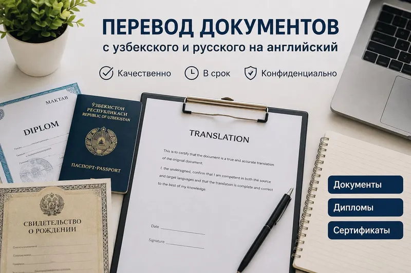 Профессиональный перевод документов с узбекского и русского на англ Профессиональный перевод документов с узбекского и русского на англ