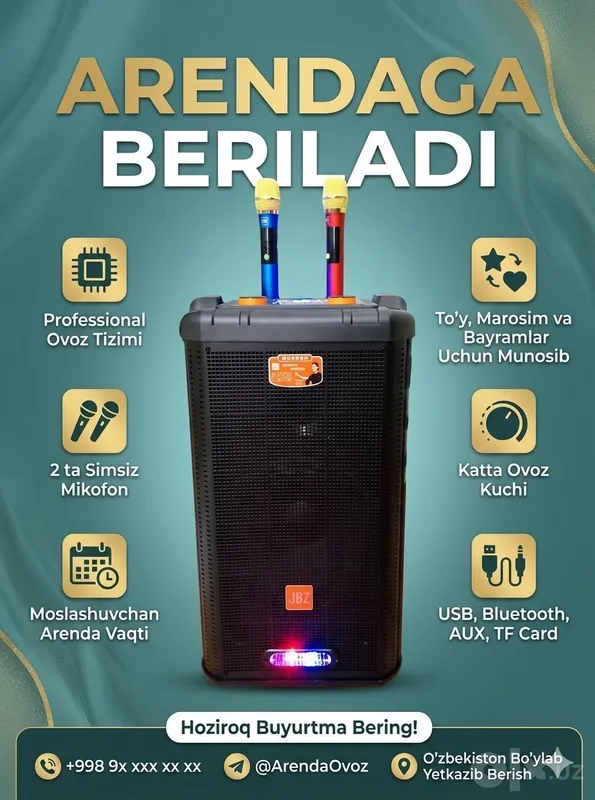 Kolonkalar, mikrofonlar, kuchaytirgichlar va karaoke ijarasi 2 Kolonkalar, mikrofonlar, kuchaytirgichlar va karaoke ijarasi 2