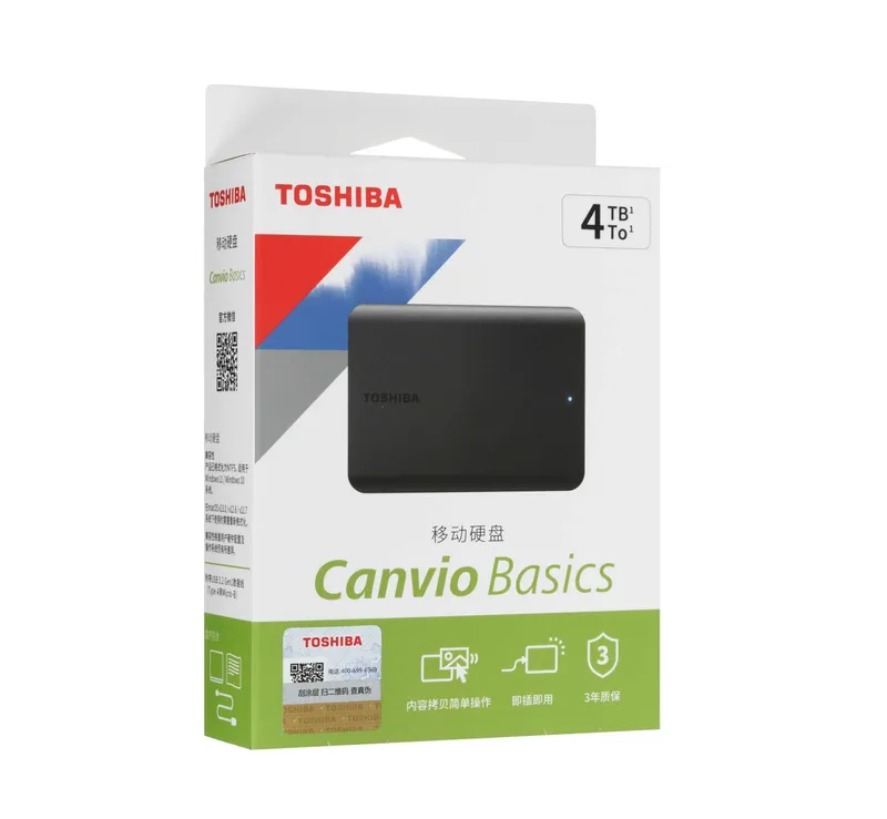 - Внешний жесткий диск 4TB Toshiba Canvio Basics 2.5" USB 3.2 3