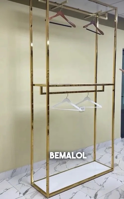Стeляжь Лофть вешелки нержавейка золотистый мебель для магазин 3 Стeляжь Лофть вешелки нержавейка золотистый мебель для магазин 3