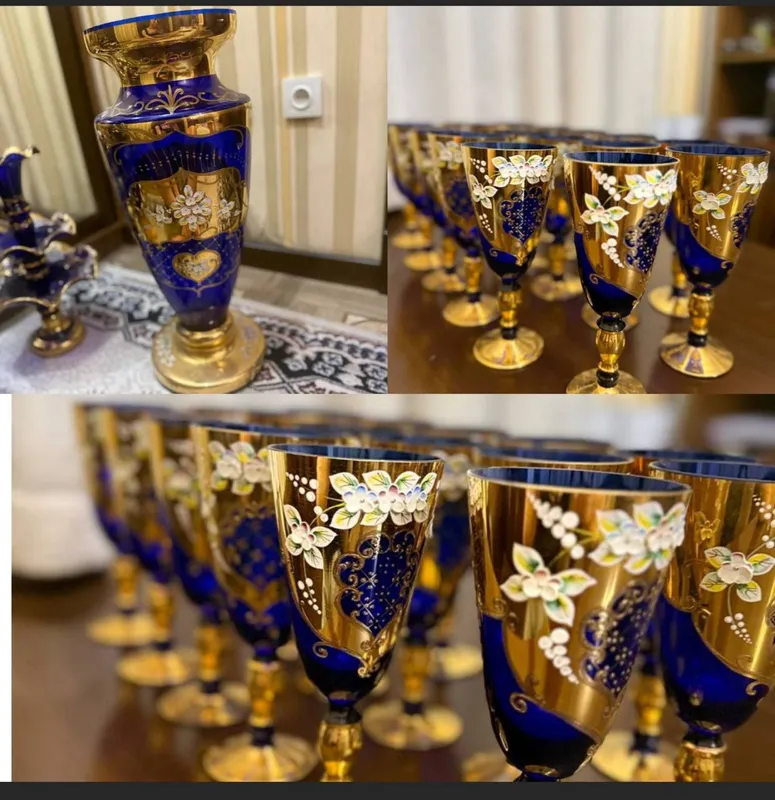 Богемский кобальтовый хрусталь (Bohemia Crystal), Чехословакия винтаж 1