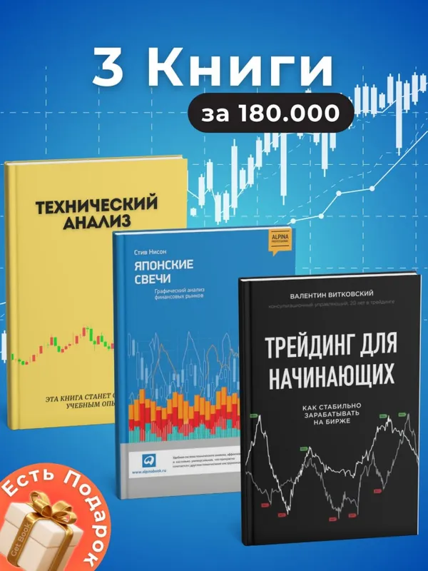 Технический анализ, Японские свечи, Трейдинг для начинающих — комплект из 3 книг