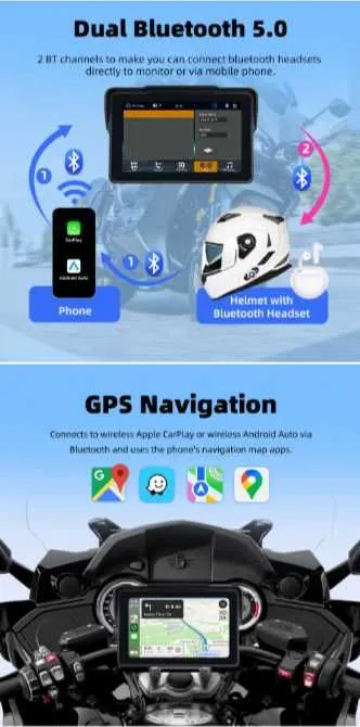 Мото регистратор 7-дюймовый с CarPlay — фото 5