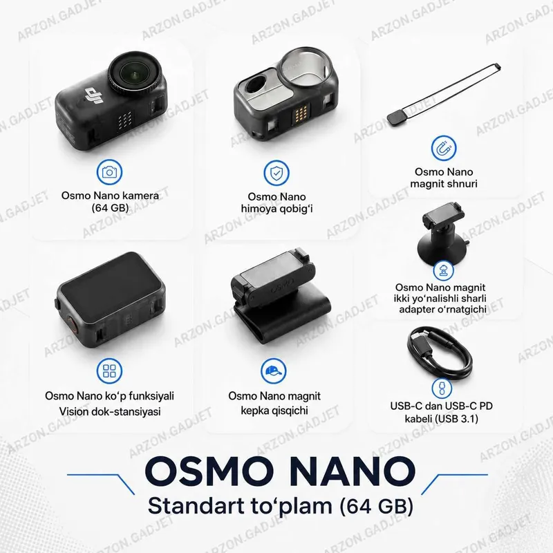 DJI Osmo Nano 64GB va 128GB — video va blog uchun ixcham kamera — фото 1