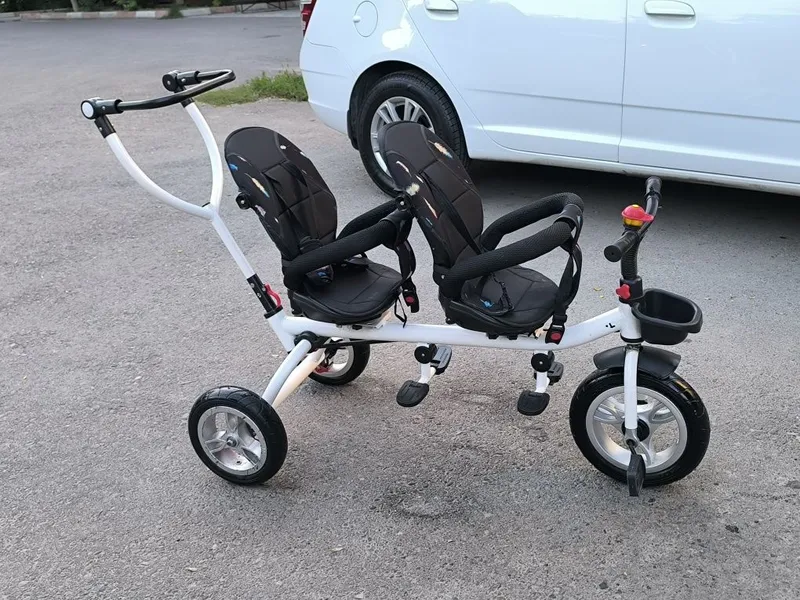 Коляска, Egizlarga uch oyoqli velosiped, velokolyaska, велоколяска — фото 2