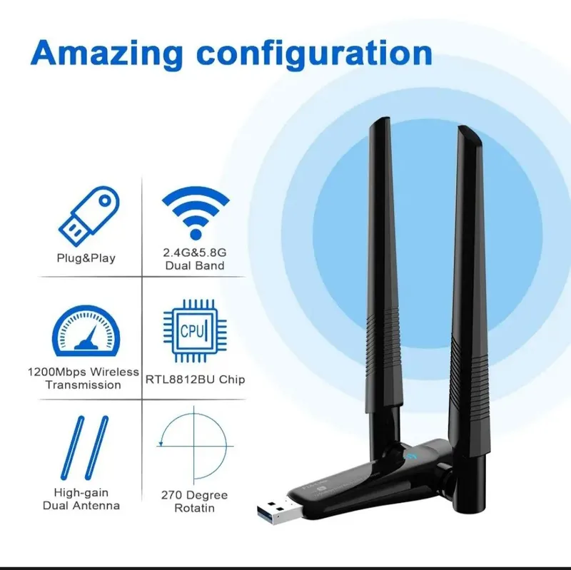 Скидка! Доставка! Usb wifi adapter pix link Ac1200 2,4 hz/ 5hz,usb 3.0 — фото 3