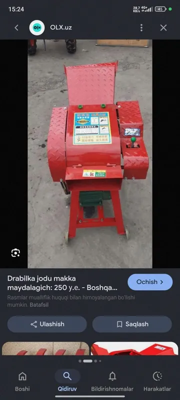 Drabilka ot xashak maydalash uchun hol va quruq aralash — фото 1