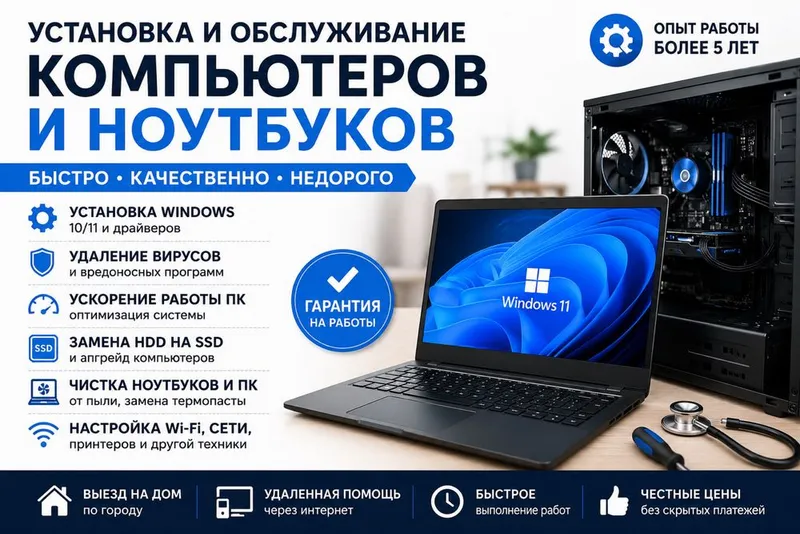 Установка и обслуживание компьютеров и ноутбуков Установка и обслуживание компьютеров и ноутбуков