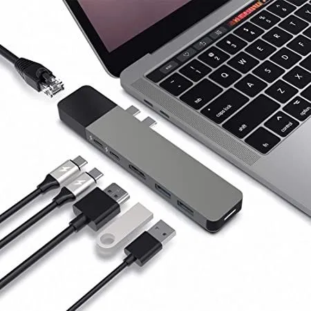Type c , 1 ×7, usb 3.0 ,type c,hdmi,card reader, us,macbook,переходник — фото 2