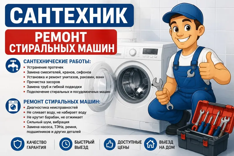 Сантехник | Ремонт стиральных машин | Выезд на дом