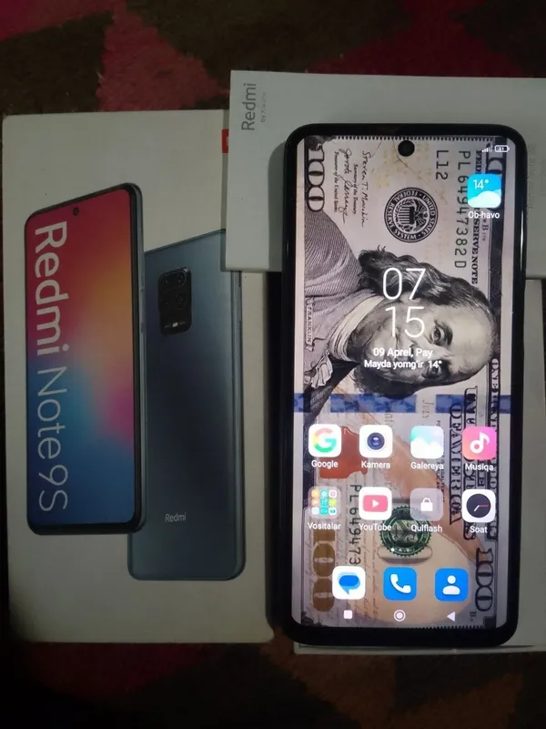 Redmi not 9s sotiladi. Holati edial 6+2 128 hotira dak karobkasi bor — фото 7