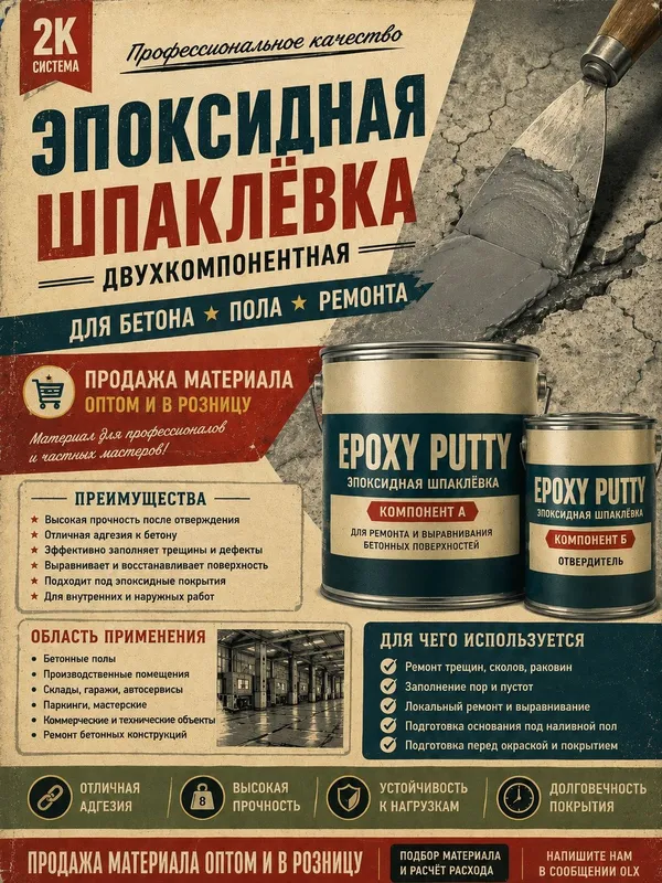 Эпоксидная шпаклёвка 2К — купить для бетона, пола и ремонта Эпоксидная шпаклёвка 2К — купить для бетона, пола и ремонта