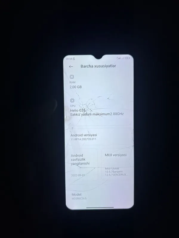 Redmi 9 a holati o’rtacha ekran stiklosi singan karobka dak yoq