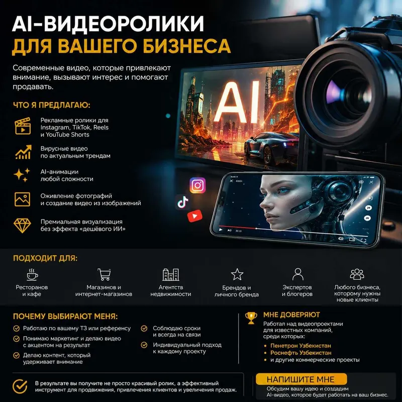 AI Video va Rasm Tayyorlash Xizmati AI ИИ — фото 3