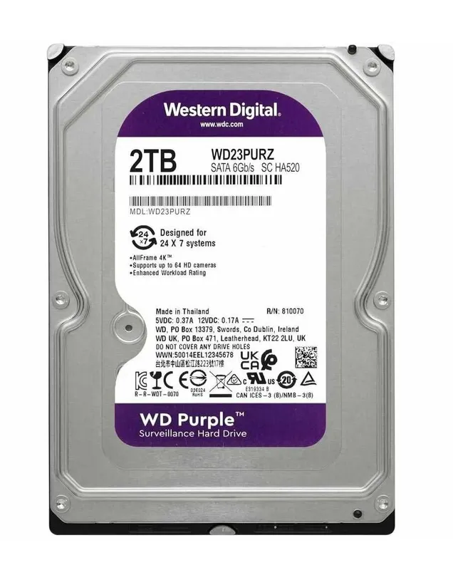 Жесткий диск WD Purple 3.5" SATA [Pull out 0 ч] 1,2,4,6,8,10,12 TB 2