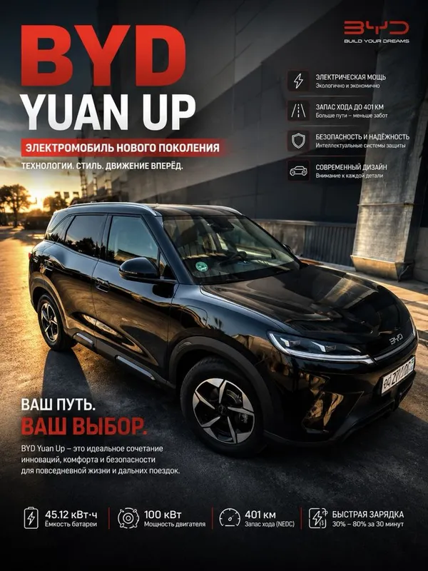 Byd Yuan Up 401 km 2025 yil Qora Sotiladi 1
