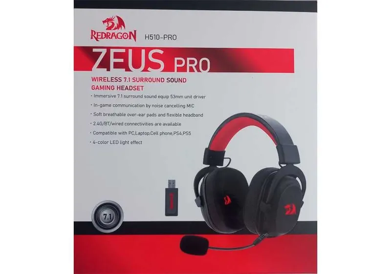 Игровые наушники Redragon H510 Zeus PRO 3вида подключения звук7.1