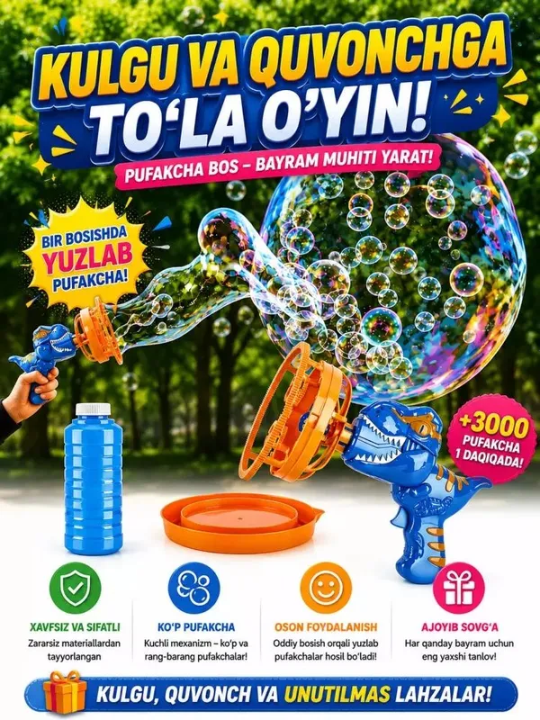 Sehrli Dino Pufakcha Pistoleti 4 Sehrli Dino Pufakcha Pistoleti 4