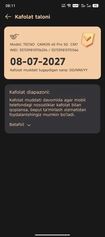 Tecno camon 40pro5g 256gb — фото 3