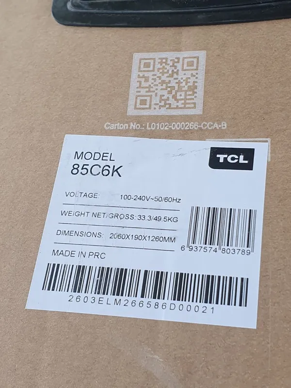 Телевизор TCL 85C6K