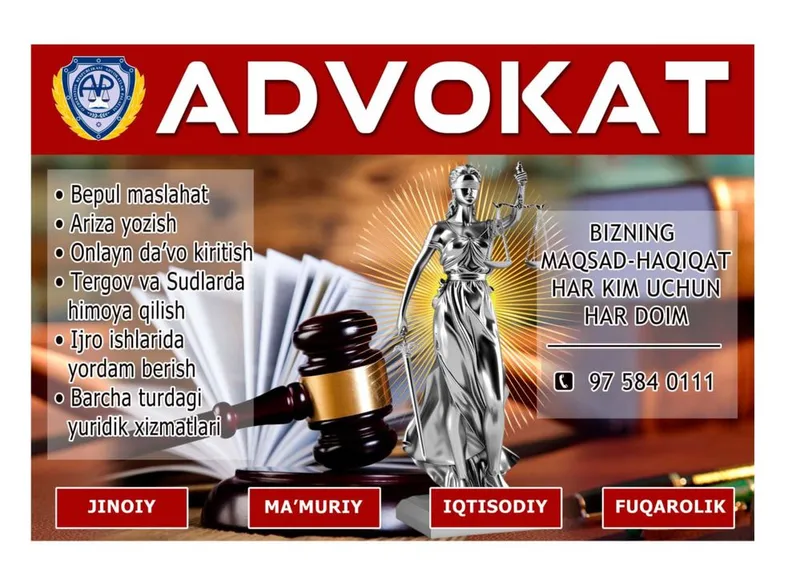 1-рақамли адвокат Муаммо борми? Ечими бор.