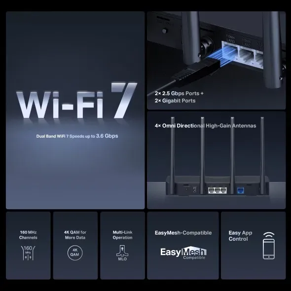 New!!! Mercusys MR27BE BE3600 WiFi 7 роутер 4
