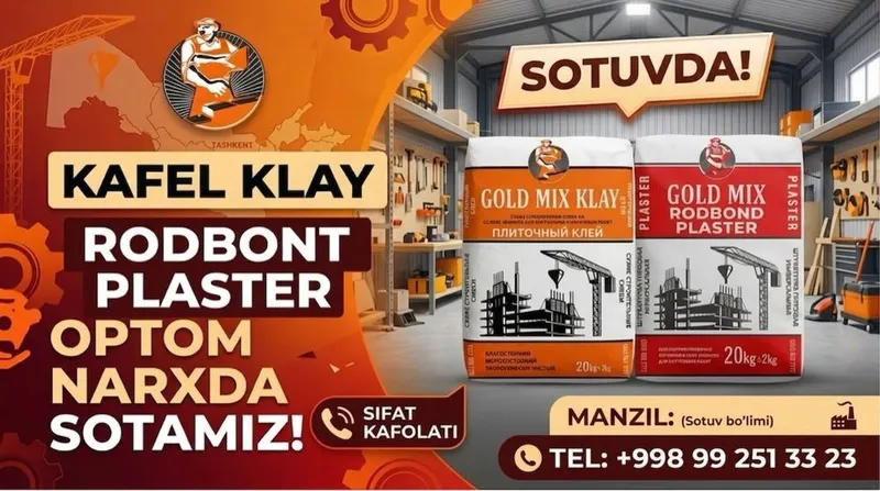 Kafel klay shpaklofka sotamiz optom narxda Kafel klay shpaklofka sotamiz optom narxda